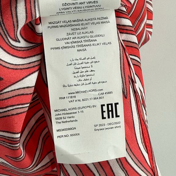 Michael Michael Kors Blouse SZ Extra Large NEW Zebra Chain Necklace Top NWOT - Picture 13 of 14